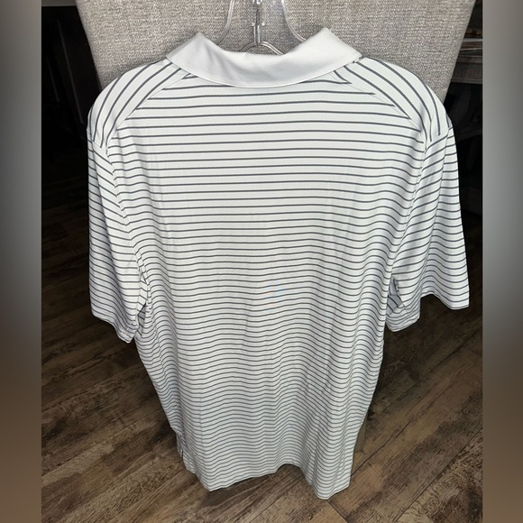 Lululemon Logo Sport Polo Short Sleeve  Striped, Size L - Picture 2 of 6